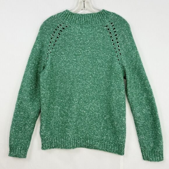 St Johns Bay Womens Green V Neck Long Sleeves Pullover Knit Sweater Size PM - Picture 2 of 16